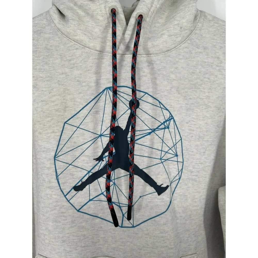 Jordan‎ Essentials Fleece Hoodie Mens Small Grey Mountainside Graphic DC9727-141